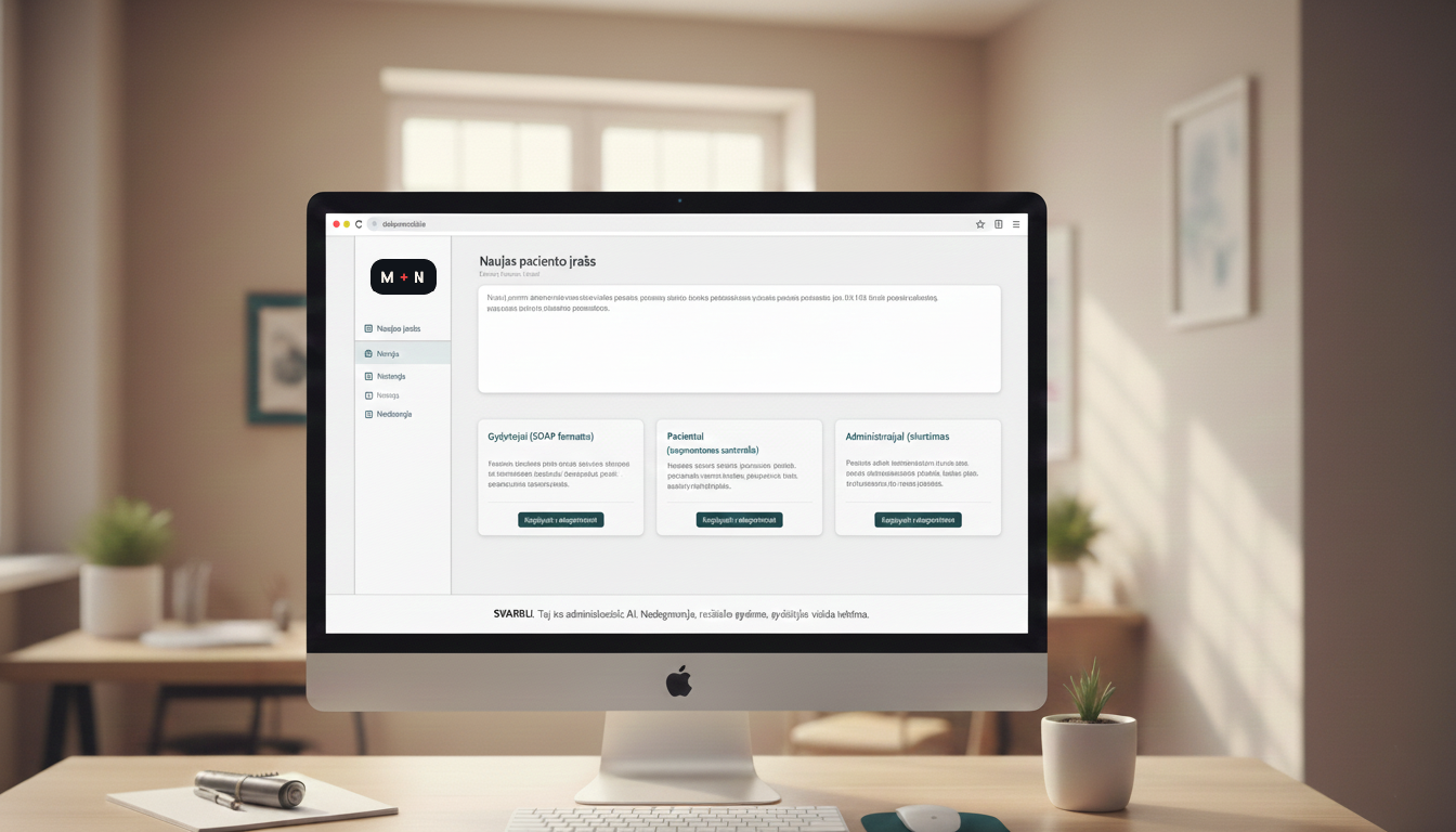 MEDINOTE sistemos maketas.